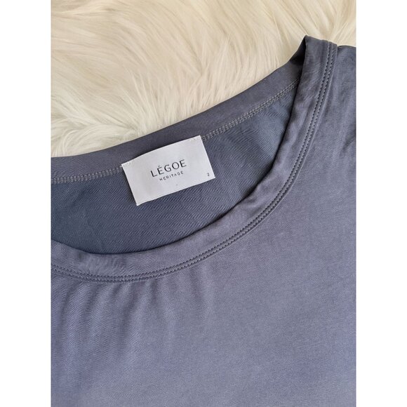 Legoe Heritage Maternity Fluid Jersey Boyfriend Tee Navy Blue 2 L - Picture 3 of 6